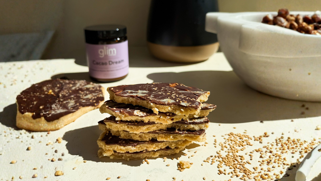 Salted Tahini Cookie Dough Bark